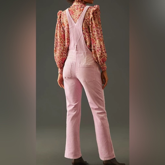 NWOT Women’s Anthropologie Pilcro Blush Pink Corduroy Overalls, Size 31 - Picture 7 of 9